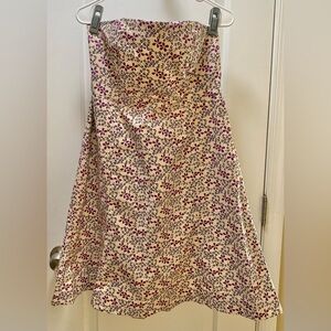 GAP Women's Stretch Strapless Floral Fit & Flare Dress